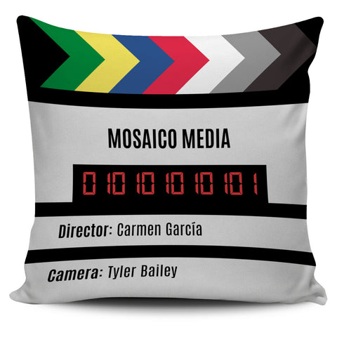 Custom Production Slate Pillow Cover - Mosaico Media (example)