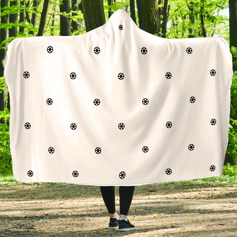 Mini Film Reel Pattern - Hooded Blanket (White)