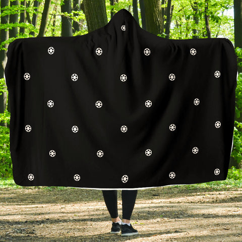 Mini Film Reel Pattern - Hooded Blanket (Black)