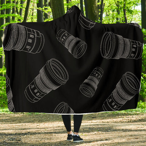 Camera Lens - Hooded Blanket (Black)