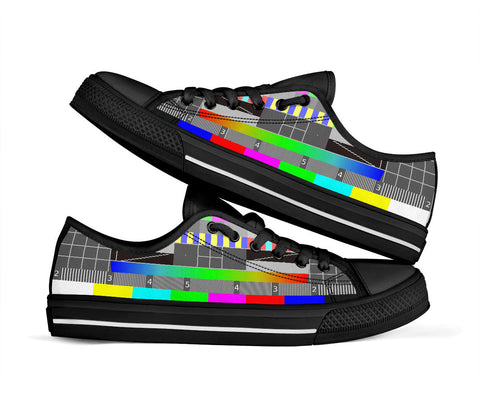 Glitch Black Low Tops