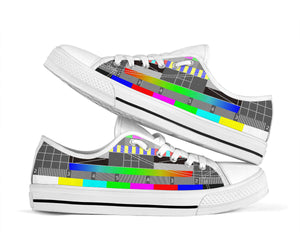 Glitch White Low Tops