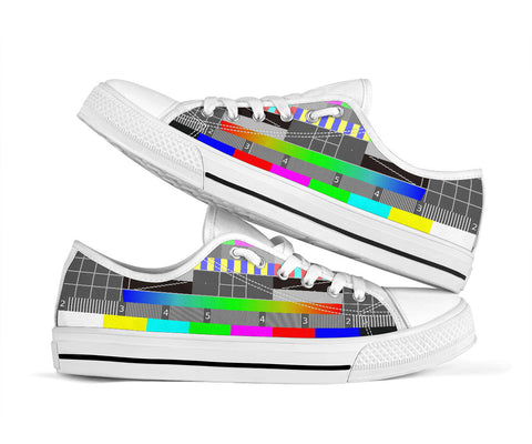 Glitch White Low Tops