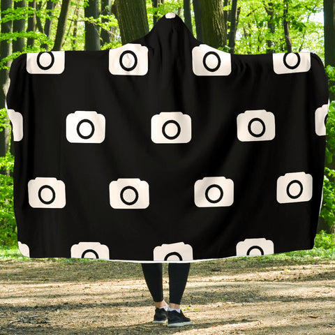 Photo Camera Pattern - Hooded Blanket