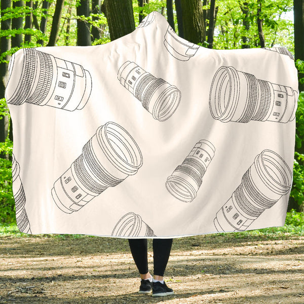 Camera Lens - Hooded Blanket (White)