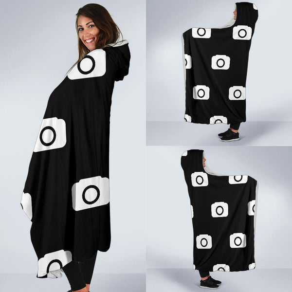 Photo Camera Pattern - Hooded Blanket