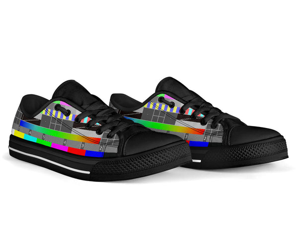 Glitch Black Low Tops