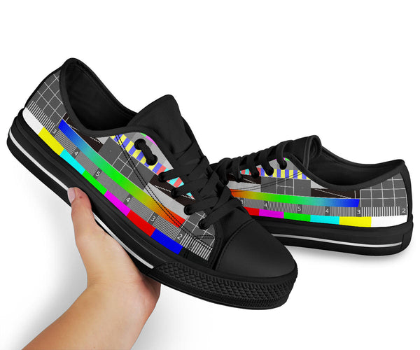 Glitch Black Low Tops