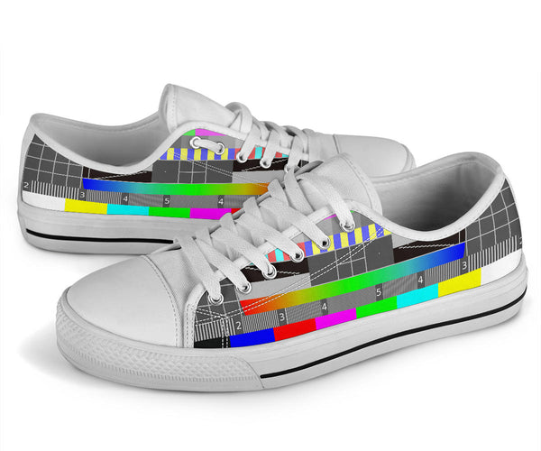 Glitch White Low Tops