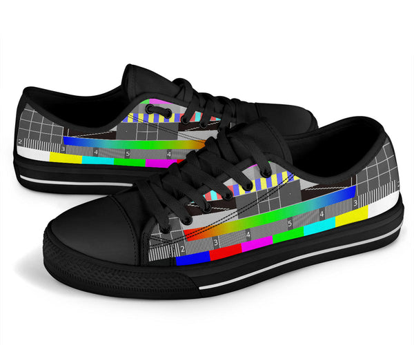 Glitch Black Low Tops