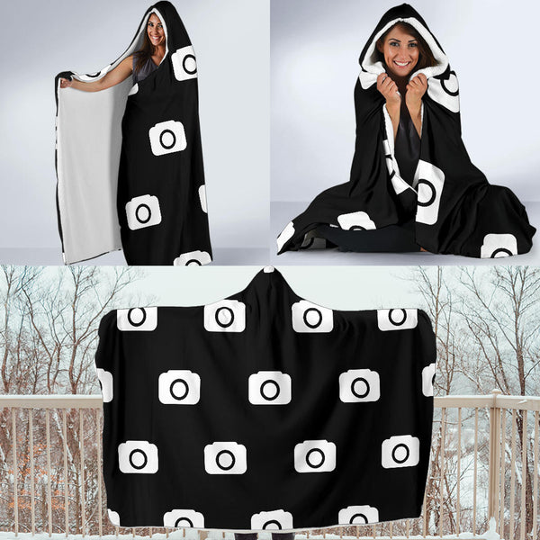 Photo Camera Pattern - Hooded Blanket