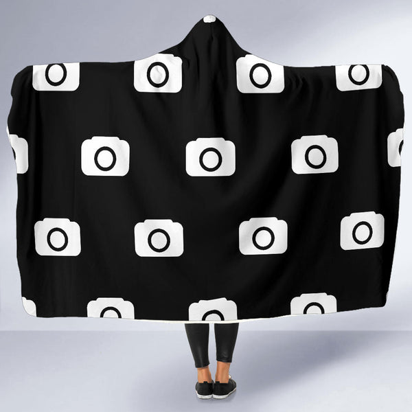 Photo Camera Pattern - Hooded Blanket