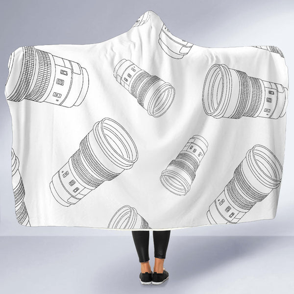 Camera Lens - Hooded Blanket (White)