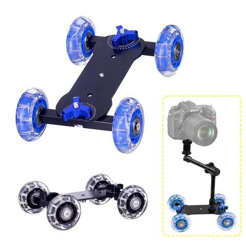 Tabletop Dolly 4 Skate Wheel Slider for DSLR Cameras