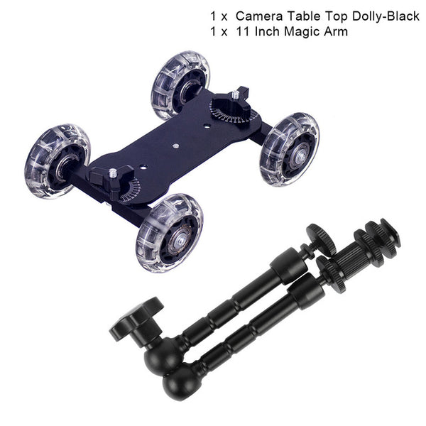 Tabletop Dolly 4 Skate Wheel Slider for DSLR Cameras