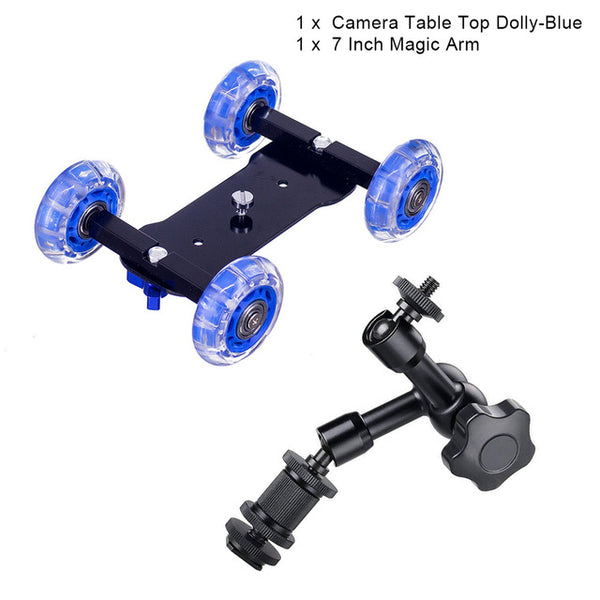 Tabletop Dolly 4 Skate Wheel Slider for DSLR Cameras