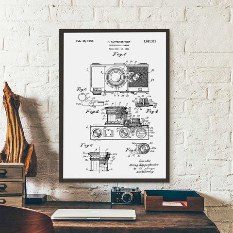 Camera Patent Blueprint - Poster