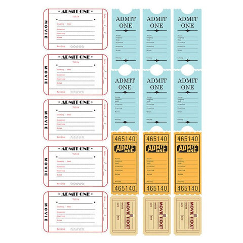 Movie Tickets Sticker Set